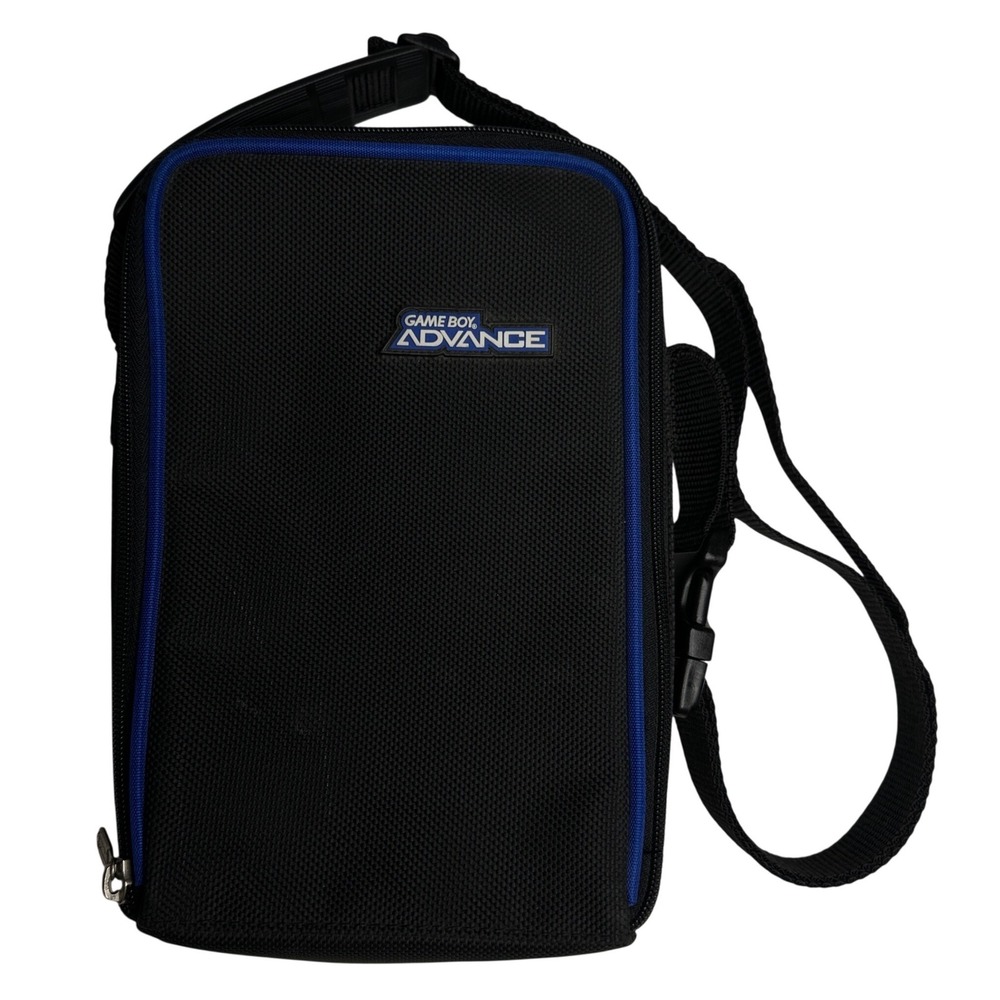 Vintage Nintendo Game Boy‎ Advance GBA Carrying Case Bag Black Blue Nylon